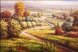 Vineyard Canvas Paintings - Vineyard View II